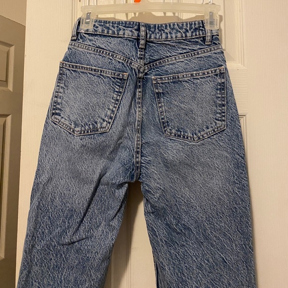 Zara Dark Wash High Rise Straight Leg Jean - Picture 3 of 7